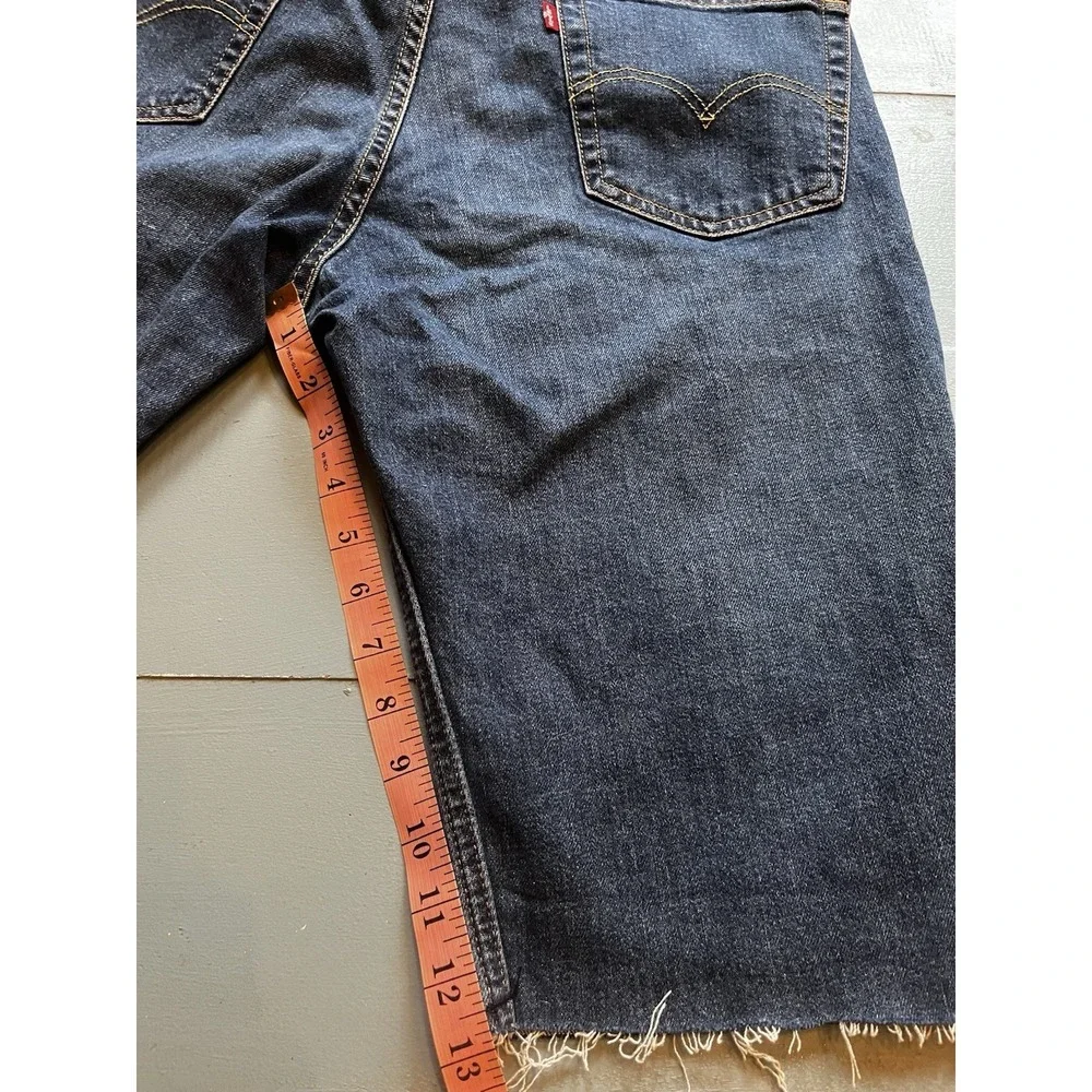 Levi's 511 Cutoff Denim Shorts‎ Men's W33 Dark Wash Raw Hem Casual Streetwear